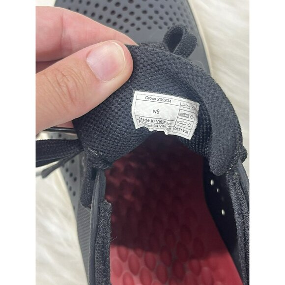 CROCS Pacer LiteRide Black Lace Up Tennis Shoe Women Size 9 - Picture 6 of 10